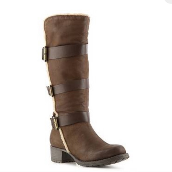 Nicole Dark Brown Juggle Leather Boots 